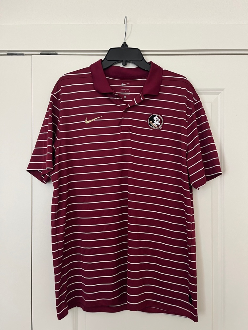 Nike Florida State Garnet Striped Polo